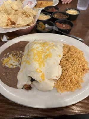 Steak fajita enchiladas with sour cream sauce