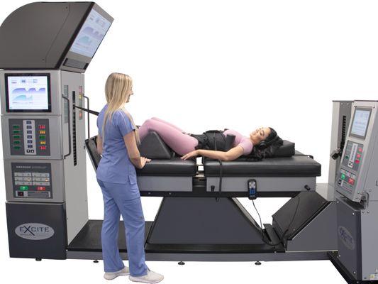 The DRX9000 spinal decompression machine with a DRX9000C Spinal Decompression Machine.  The DRX9000 is the world leader in decompression.