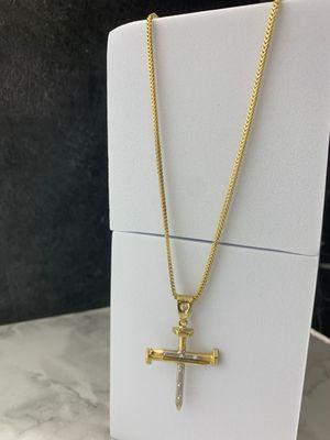 10KT Gold cross with chain