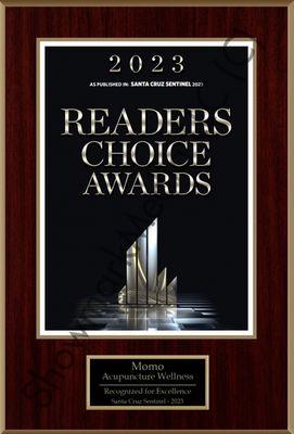 Readers Choice Award - Santa Cruz Sentinel 2023