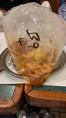 Seafood in steamed bag