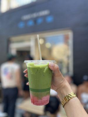 Iced Strawberry Matcha Latte (~$8)