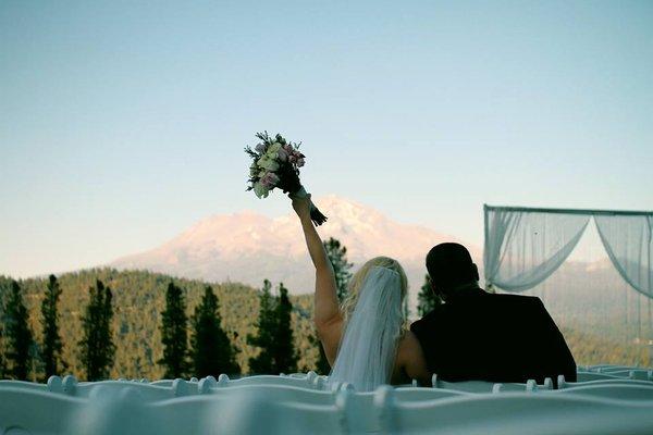 Summer Wedding with the View of Mt. Shasta