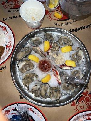 Steamed /raw oysters with the family