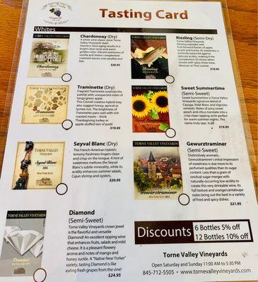 Tasting Card