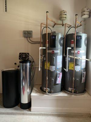 Water heater installed (2) AND water softener