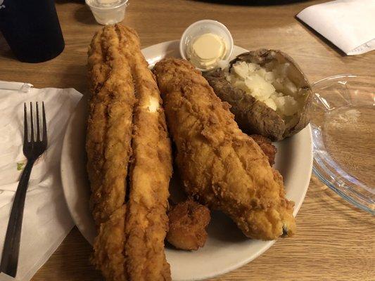 Flounder and baked potato