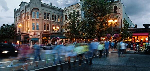 Good times in Asheville's central business district!