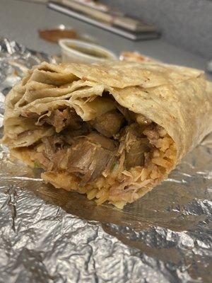 Carnitas burrito.