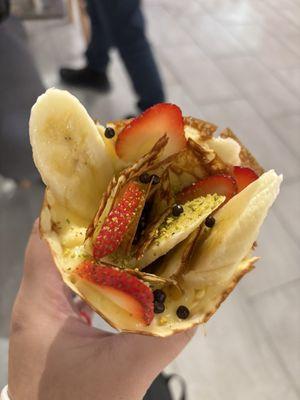 Mini strawberry banana crepe