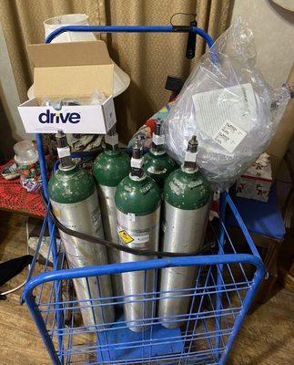 Oxygen Tanks & extra supplies