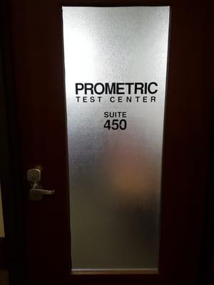 The door to get into the testing center