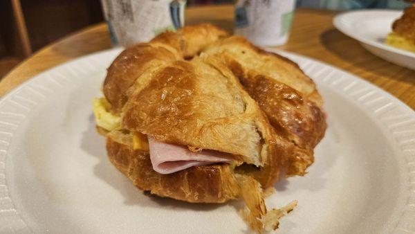 Ham, cheese abd egg croissant.