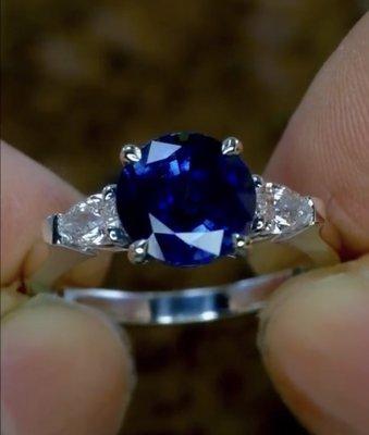 Custom sapphire & diamond ring