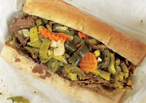 Homemade Italian beef hot peppers