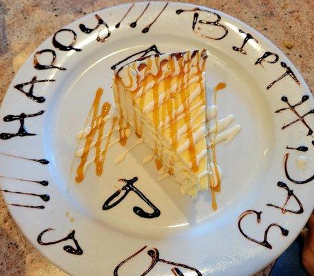 Mom's Birthday Cheesecake. Loved it. Family is love .