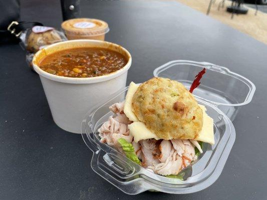 Turkey havarti Mini Deli Sconewich & beef taco soup! So good!