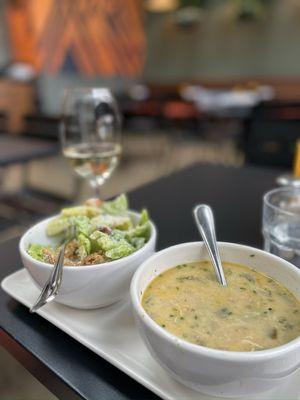 Soup and salad.  I usually enjoy whatever daily soup they have