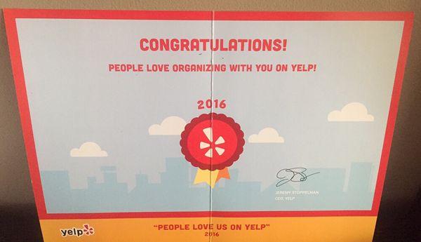 Thanks Yelp for recognizing us as one of the successful businesses!