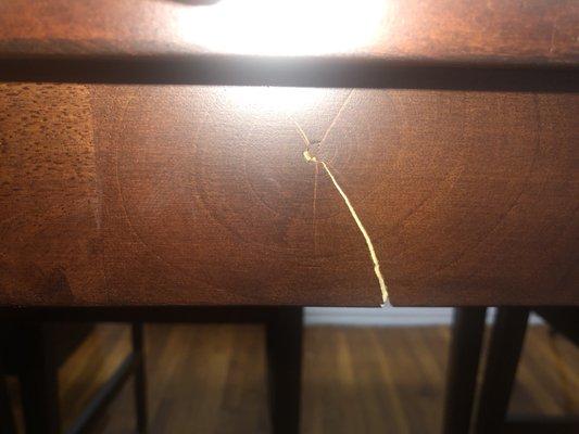 The crack in my dining room table