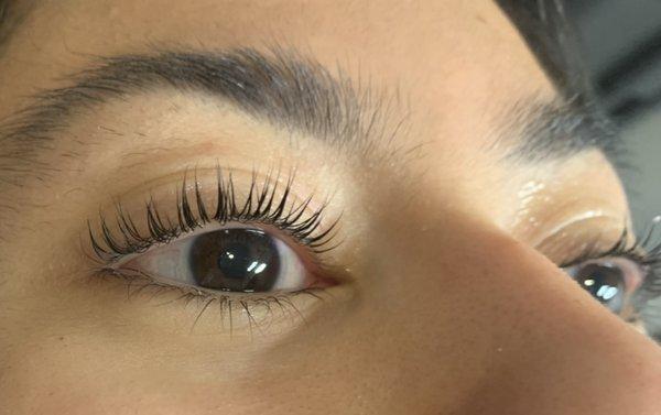 No more mascara and curler needed! Lash lift and tint creating a beautiful curl for her natural lashes