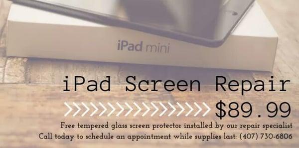 iPad screen repair promotion