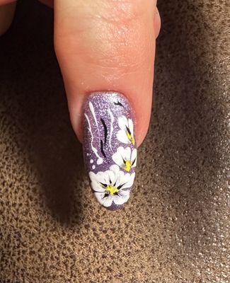 Beautiful free handed nail art