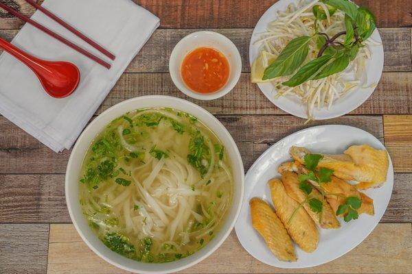 Chicken wing noodle soup