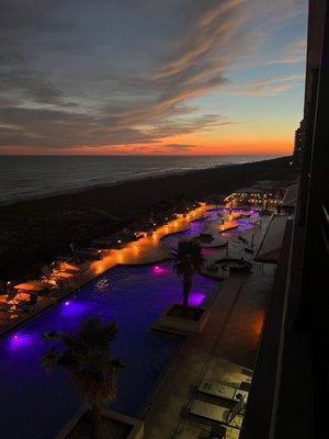 Night pool view