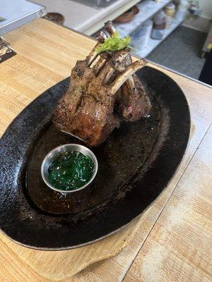 Rack of Lamb with mint sauce