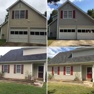 Before and after exterior painting by Labor Jay Painting.