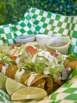 Fresh taquitos with your choice of vegan protein! Asada, bbq pork, carnitas, chorizo!