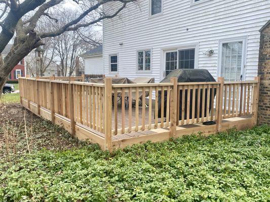 Cedar railing replacement