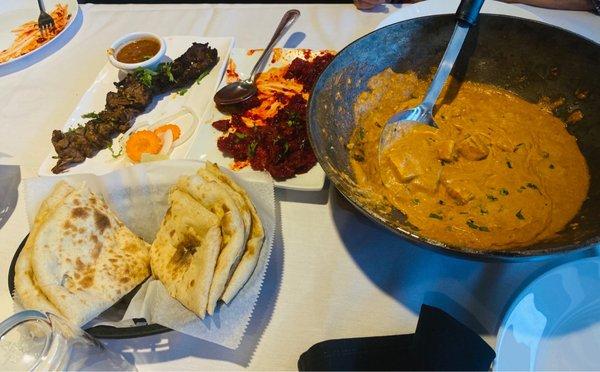 Bihari Kabab Beef Plain Naan Paneer Makhani Handi