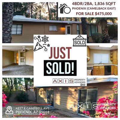 JUST SOLD: 4BDR/2BA with Potential in Phoenix (Camelback East Village)