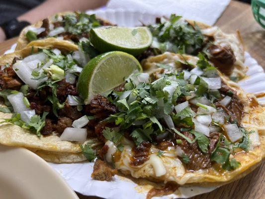 Queso birria tacos