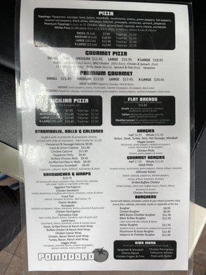 Menu: Side 1/2