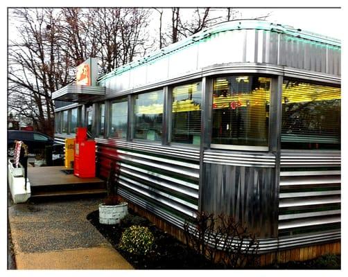 An authentic roadside diner car.