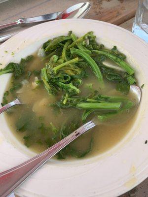 Broccoli rabe. Basically a soup with no flavor.