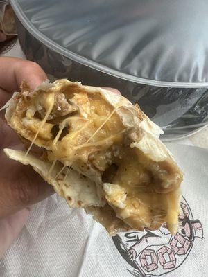 Breakfast burrito extra scoop green chile