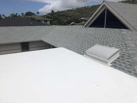 GAF Timberline Ultra HD Birchwood, and a fresh Tropical Silicone Coating!