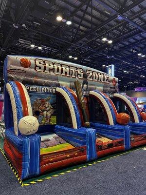 Three Sports in one Inflatable provides for lots of competitive fun for all.