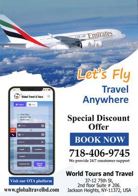 Special Discount OfferEmirates Airlines Ticket Travel Anywhere
 We provide 24/7 customer support.
 Phone: 718-406-9745