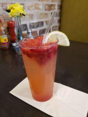 Fresh strawberry lemonade.