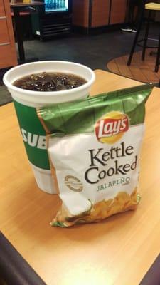 Lay's Kettle Cooked Jalapeño Flavored Potato Chips & Coke