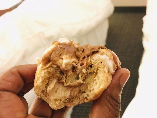 Maple bacon donut - look at the filling... YUM!