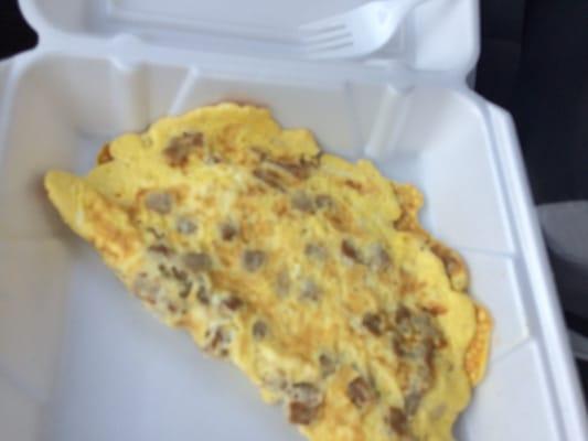 Sausage and Cheese Omelette.  Delicious!