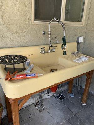 Full Installation of laboratory sink with garbage disposal