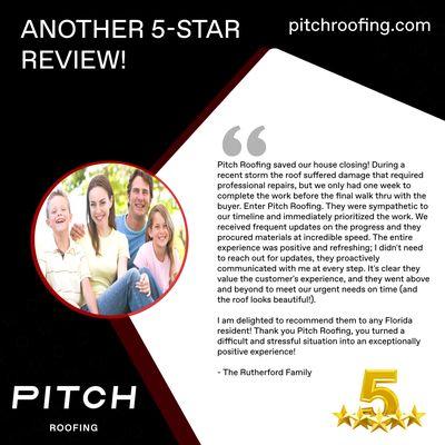 5 STAR Rating for PITCH Roofing