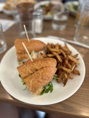 the grilled chicken & avocado BLT with a side of fries and no bacon